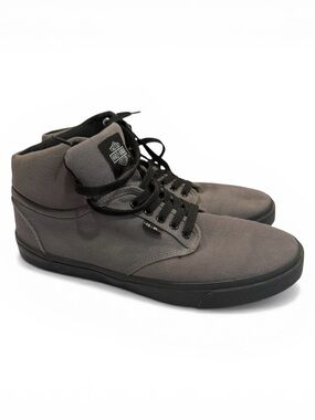 Harley-Davidson Men's Charcoal Gray High-Top Canvas Sneakers 11.5 USA